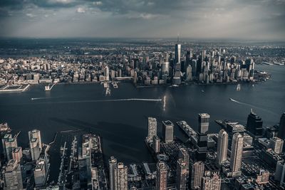 Aerial view of city at waterfront