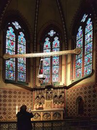 View of church through window