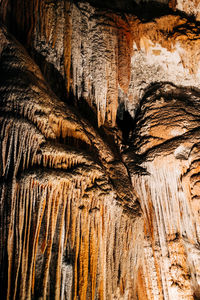 Low angle view of rock formation in cave