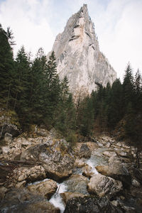 Scenic view of rocky mountains against sky