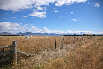 Scenic view of field against sky