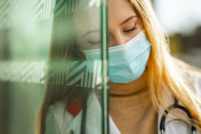 Doctor wearing protective face mask