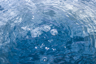 High angle view of bubbles in swimming pool