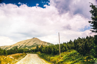 Scenic view of land against sky