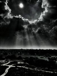Storm clouds over landscape