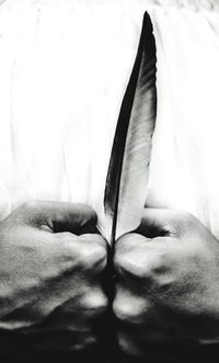 Close-up of man holding paper