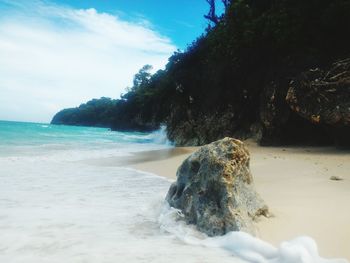 Scenic view of beach against sky