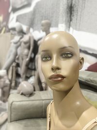 Close-up of mannequin in store