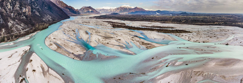 Panoramic view of snowcapped mountains