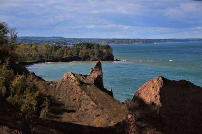 Panoramic view of sea against sky