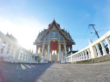 Low angle view of temple against sky