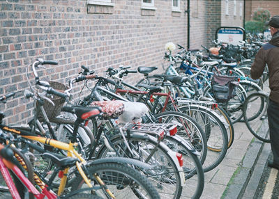 Bicycles parked in front of building