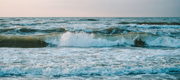 Scenic view of sea during sunset