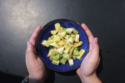 Close-up of hand holding food