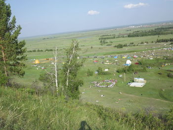 Scenic view of field against sky