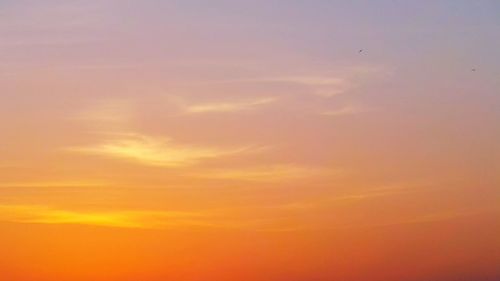 Low angle view of sky at sunset