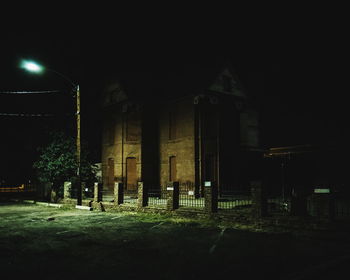 View of illuminated street light at night