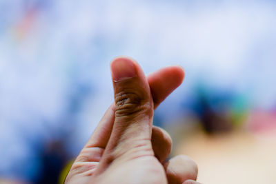 Close-up of human hand