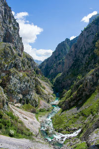 Scenic view of mountains against sky, picos de europa