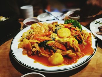 Close-up of food in plate