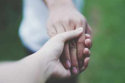 Close-up of woman hand