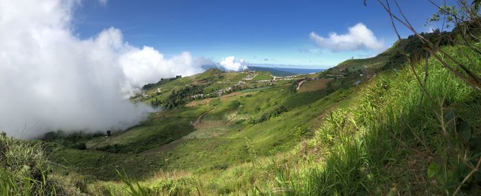 Panoramic shot of land against sky