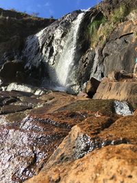 Scenic view of waterfall