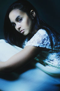 Close-up portrait of a beautiful young woman