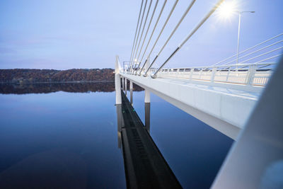 Bridge over river against clear sky