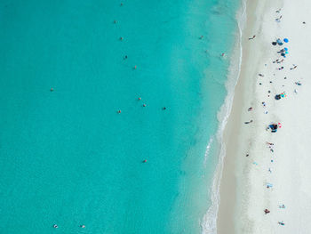 High angle view of beach