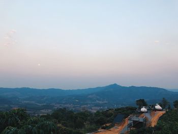 Scenic view of landscape against sky during sunset