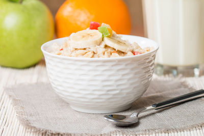 Close-up of ice cream in bowl