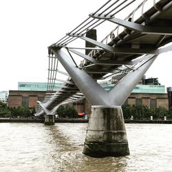 High angle view of bridge against sky in city