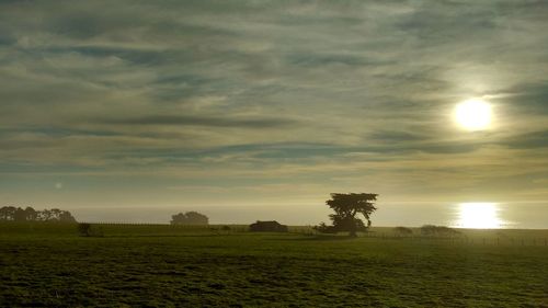 Scenic view of landscape against cloudy sky