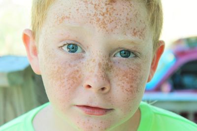 Close-up portrait of cute boy