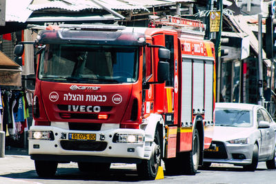 Vehicles on road in city