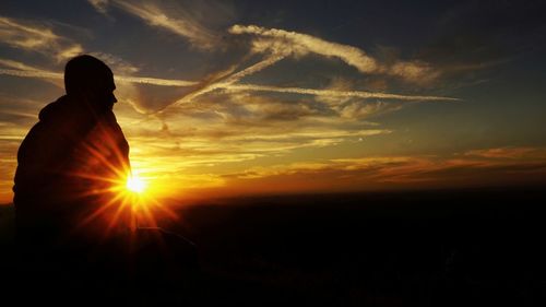 Silhouette landscape at sunset