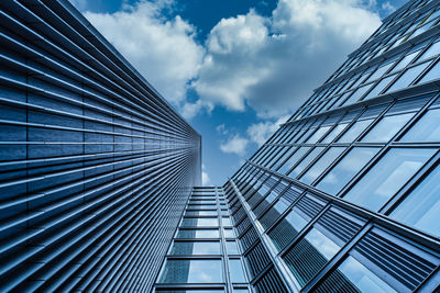 Low angle view of modern building against sky