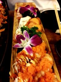 Close-up of served food in plate