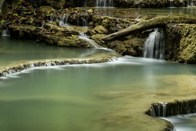 Scenic view of waterfall