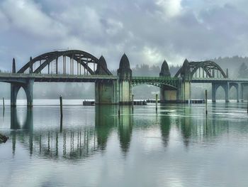 Bridge over river against sky