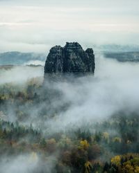 Rock formation against sky