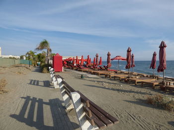 Panoramic view of beach against sky