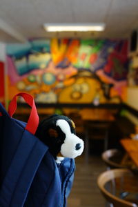 Close-up of stuffed toy on table at home