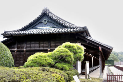 Temple against clear sky