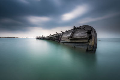 View of sea against cloudy sky