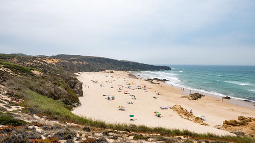 Scenic view of beach against sky