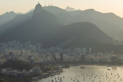 Detail of the city of rio de janeiro in brazil seen from the famous sugar loaf mountain