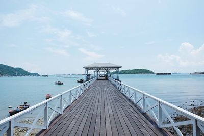 Pier over sea against sky