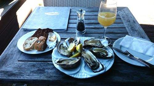 Food on table in restaurant